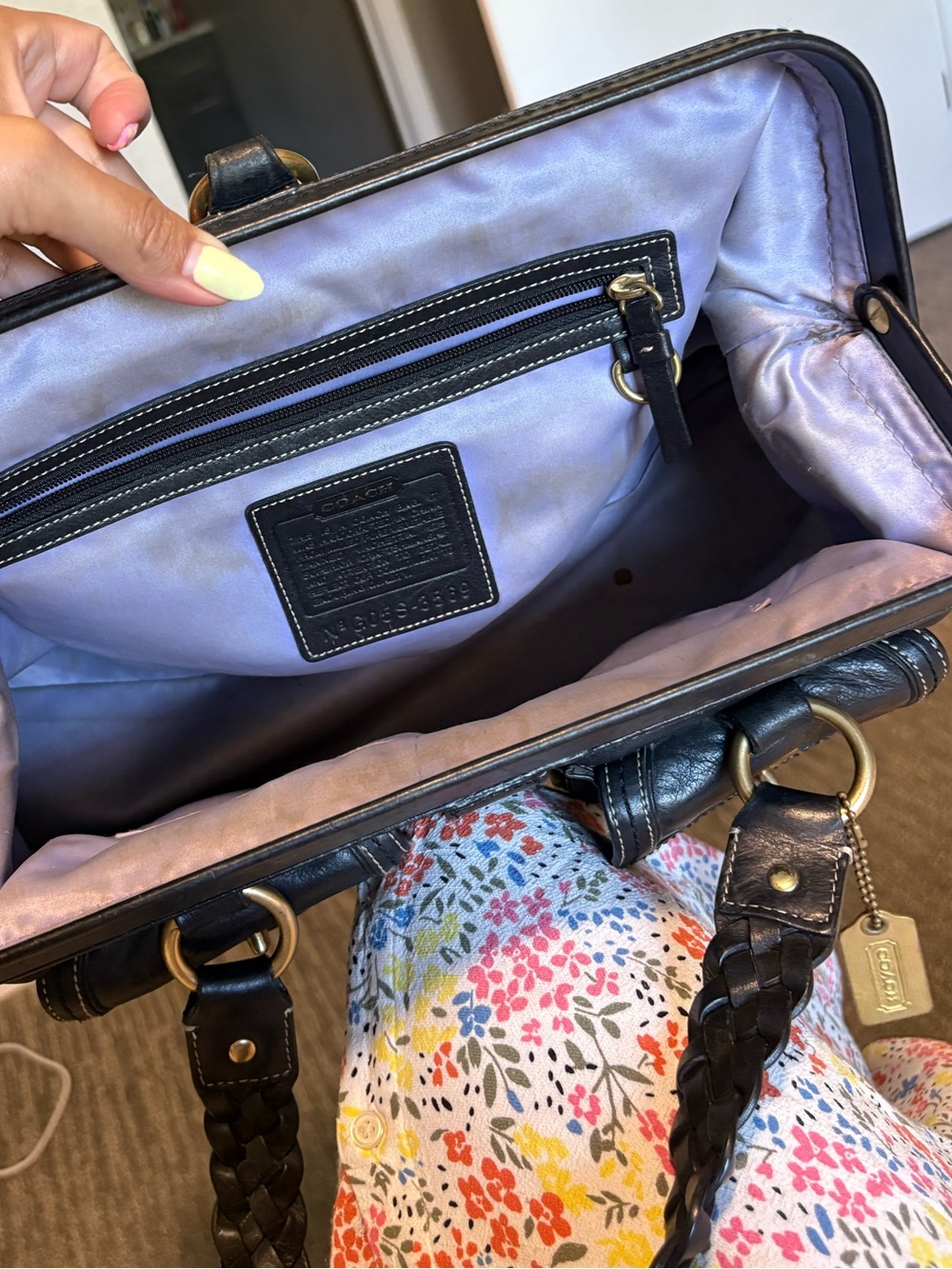 COACH Y2K BLACK VACHETTA LEATHER LG DAPHNE DOCTOR SATCHEL TOTE BAG 3569 black - Picture 16 of 16
